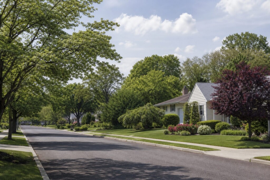 Cherry Hill neighborhood with well-kept homes and quiet residential streets